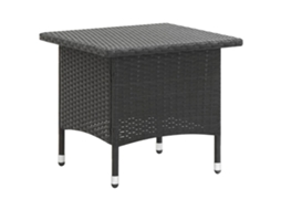 Vidaxl Mesa De Chá 50x50x47 Cm Vime Pe Preto