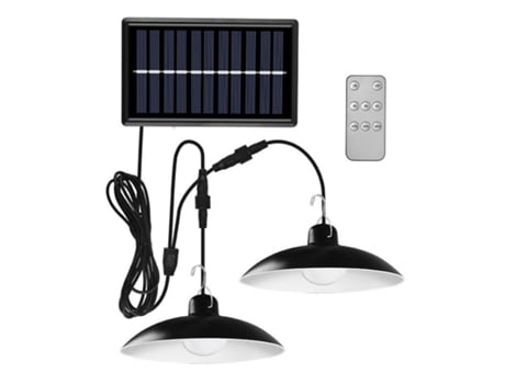 Iluminação de jardim solar - 2 lâmpadas pendentes - Candeeiro de campismo solar - Com controlo remoto