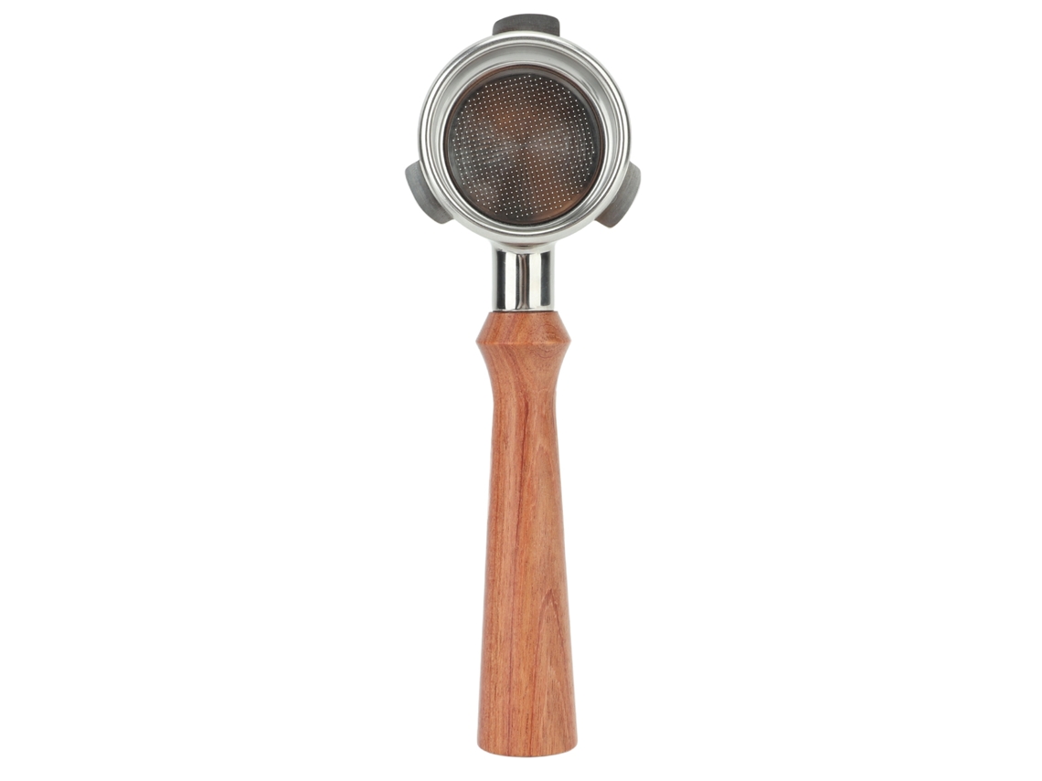 Laxiscreed Portafilter 54 Mm Sem Fundo Para Máquinas Breville Série 8, Feito De Madeira E Aço Inoxidável