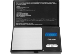 Balança digital de bolso, 500 g x 0,01 g, alta precisão, múltiplas unidades de medida, visor LCD retroiluminado.