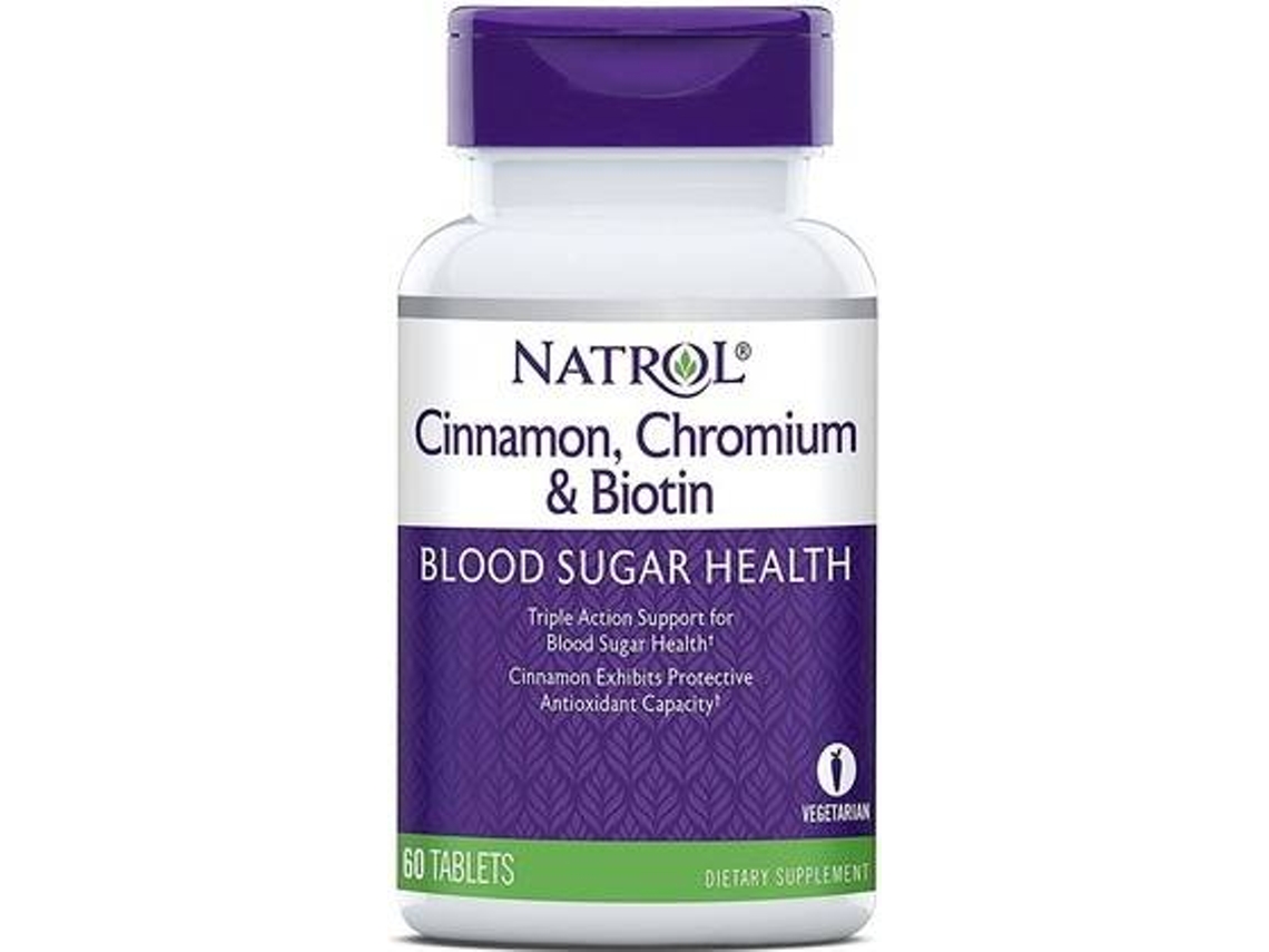 Chá NATROL Canela Cromo & Biotina (60 tabletes)