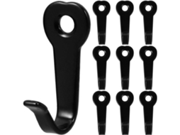 Toddmomy Conjunto De 10-ganchos Parede Em Metal Preto Com Parafusos, Cabides Resistentes Para Casacos E Bolsas Cozinha