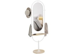 Espelho de Pé Metal, Vidro e Mdf Cor Branco 50x40x175,5 cm Homcom