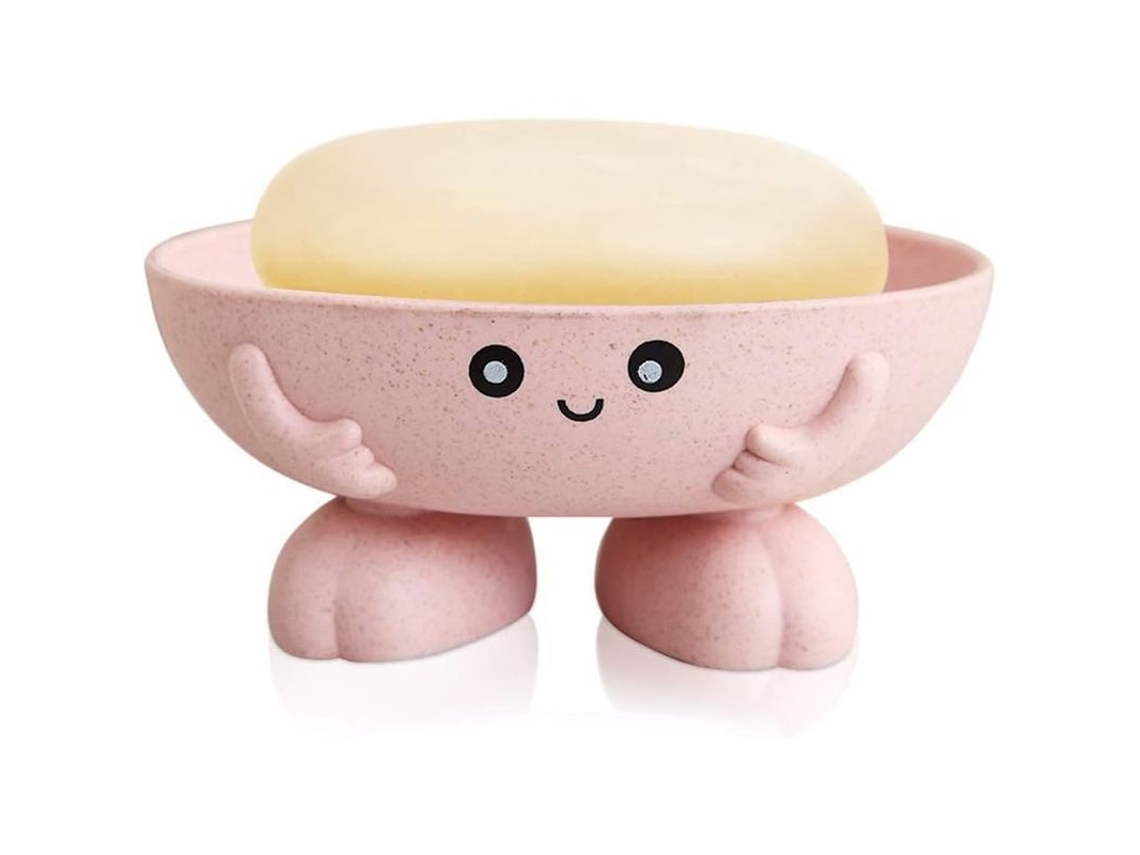 2026 portavasos de Jabón para Niños, Cute Diseño Creativo, Antideslizante, para Baño Cocina Rosa