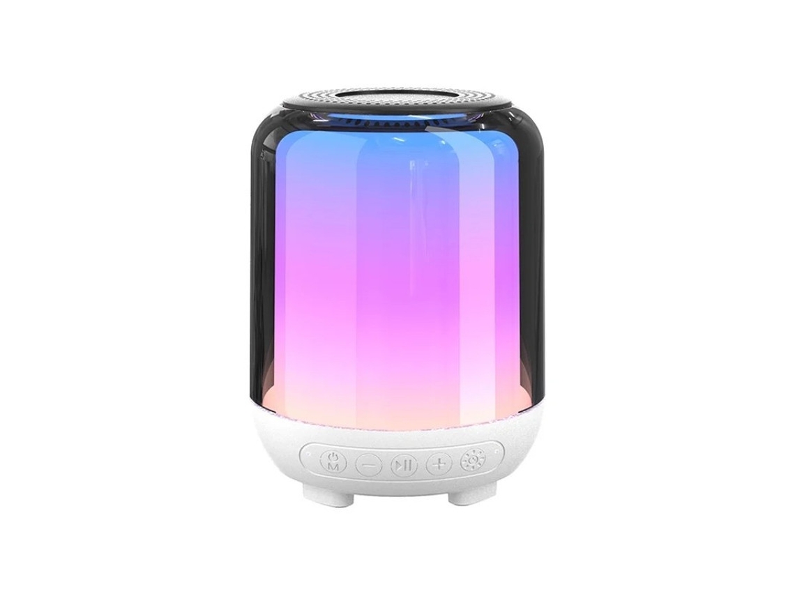 Alto Falante Sem Fio Bluetooth 5.3 Hifi Com 20 Sons De Sono Led Recarregável Regulável E Mudança De Várias Cores Branco Yizhood