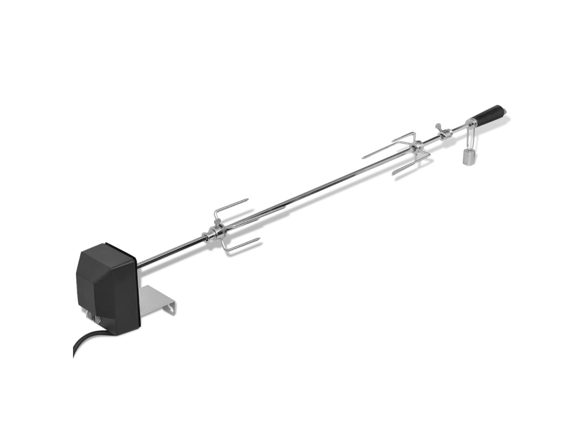 Vidaxl Espeto Giratório P/ Churrasqueira + Motor De Aço 1000 Mm