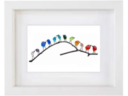 Decoração De Parede Com Pássaros Coloridos Em Vidro Do Mar, Ideal Para Presente De Natal E Outras Ocasiões.