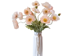Flores Artificiais 5 Peças De Papoulas Flores Artificiais De Seda Para Casa Escritório Casamento Decoração Ao Ar Livre Ehstmind (champanhe)