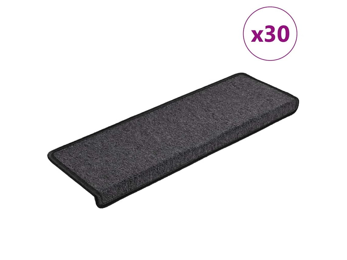 Vidaxl Tapetes De Escada 30 Peças 65x21x4 Cm Antracite Borda Retangular