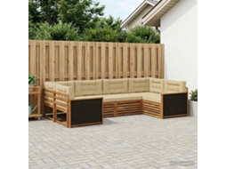 Vidaxl Conjunto De Sofás Para Exterior 6 Pcs Natural E Bege