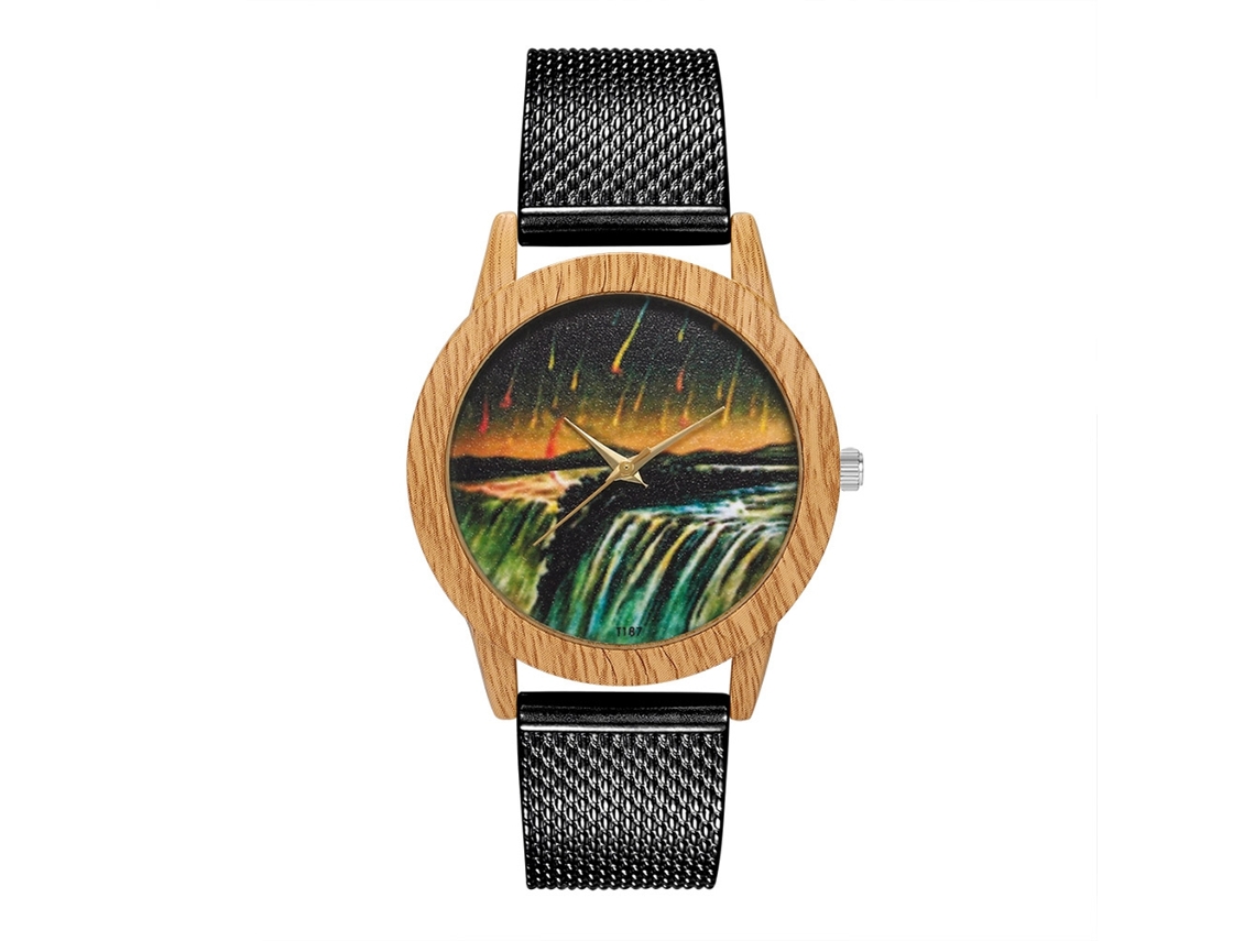 Relógio de Pulso Unisex Simples Fashion Silicone Mesh com Movimento de Quartzo Preto