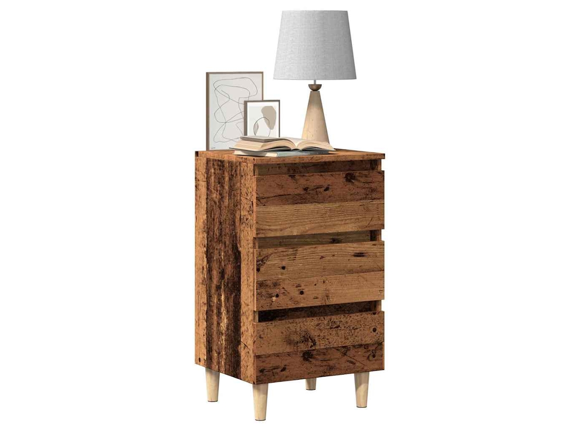 Vidaxl Mesa De Cabeceira Madeira Velha 40x35x69 Cm Madeira Trabalhada