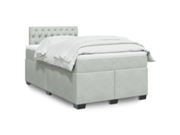 Vidaxl Cama Boxspring Com Colchão 120x190 Cm Veludo Cinzento-claro
