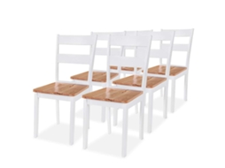 Vidaxl Cadeiras De Jantar 6 Pcs Seringueira Maciça Branco