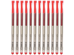 12pcs Caneta Gel 0.5mm Recarga Grande Estojo Estudante Escritório Vermelho