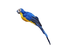 Estátua De Papagaio Decorativa Para Jardim - Material Espuma E Penas, Durável, Cores Vibrantes, Tamanhos 25cm/35cm Azul