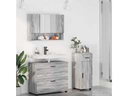 Vidaxl Conjunto De Móveis Para Banheiro 3 Unid. Cinza Sonoma