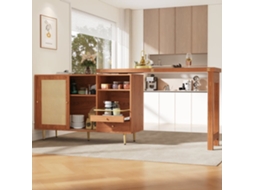 Armário Buffet, Barra Giratória Extensível - Mdf - Com Várias Arrumações - Castanho