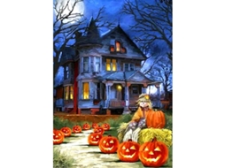 Kit de pintura com diamantes para o Halloween, para adultos, 5D, diamante redondo completo, 30x40 cm (12x16 polegadas)