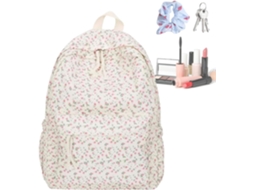 Lurelia Mochila Floral Suave, Bolsa Escolar Espaçosa Para Cosméticos E Acessórios