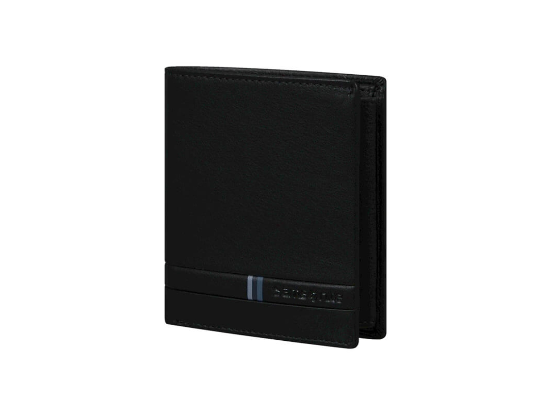 Carteira masculina vertical Samsonite 8cc Flagged Slg preta