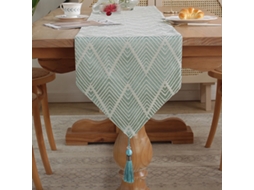 13 X 70 Padrão Ondulado Mesa de Jantar Toalha de Mesa Adequado para Café Mesa Lateral Comprida Decoração de Cozinha Alta Verde