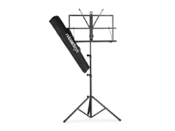 Suporte De Música Relaxdays Com Saco, Suporte De Música, Suporte De Orquestra, Descanso De Música, Dobrável E Leve, 60-130 Cm, Em Preto