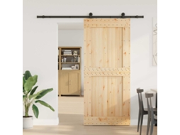 Vidaxl Porta Deslizante Narvik Natural E Preto 100 X 210 Cm (213,5 Cm)
