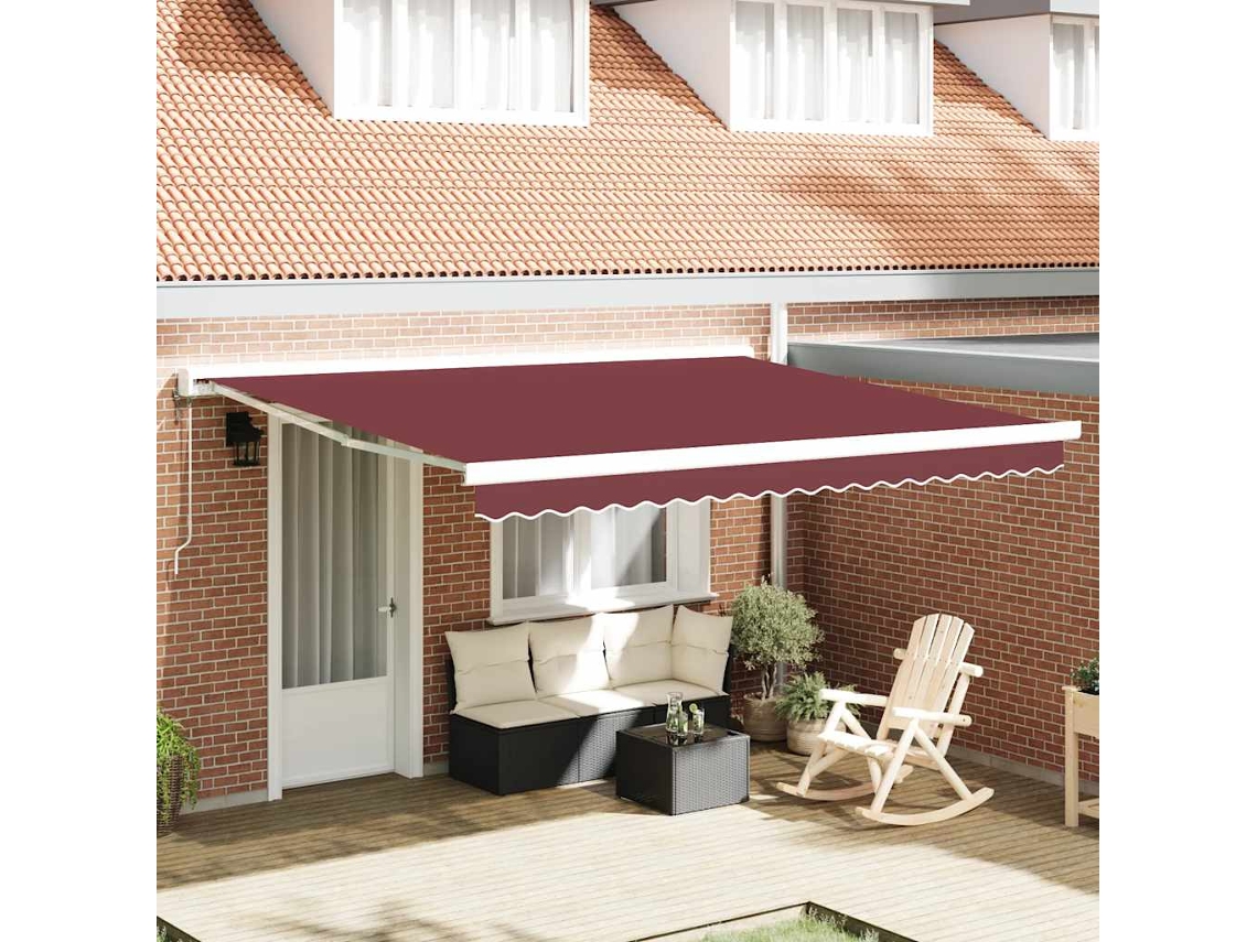 Vidaxl Toldo Retrátil Automático 400x300 Cm Bordô