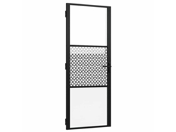 Porta Interna Vidaxl Preto Vidro Temperado