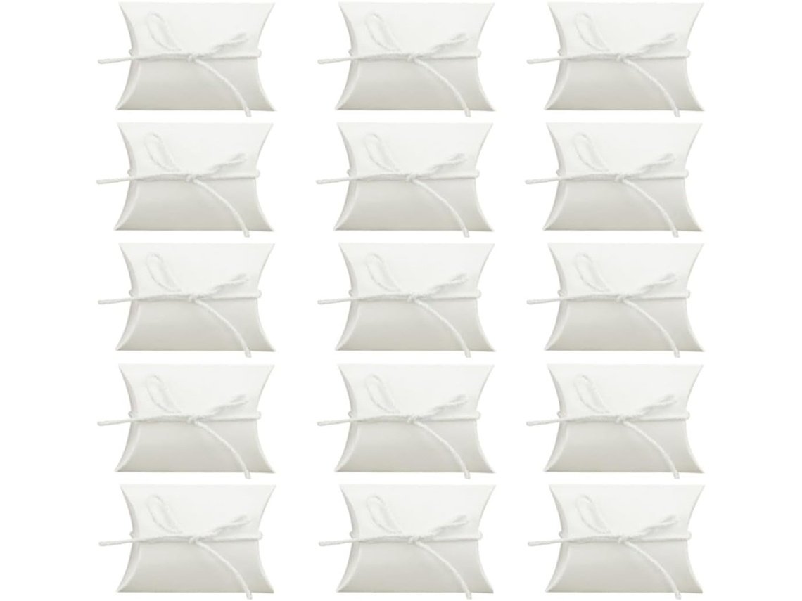 Caixas De Papel Kraft Em Formato Travesseiro Com Barbante Natural, Pacote Com 100 Unidades, Perfeitas Para Lembrancinhas