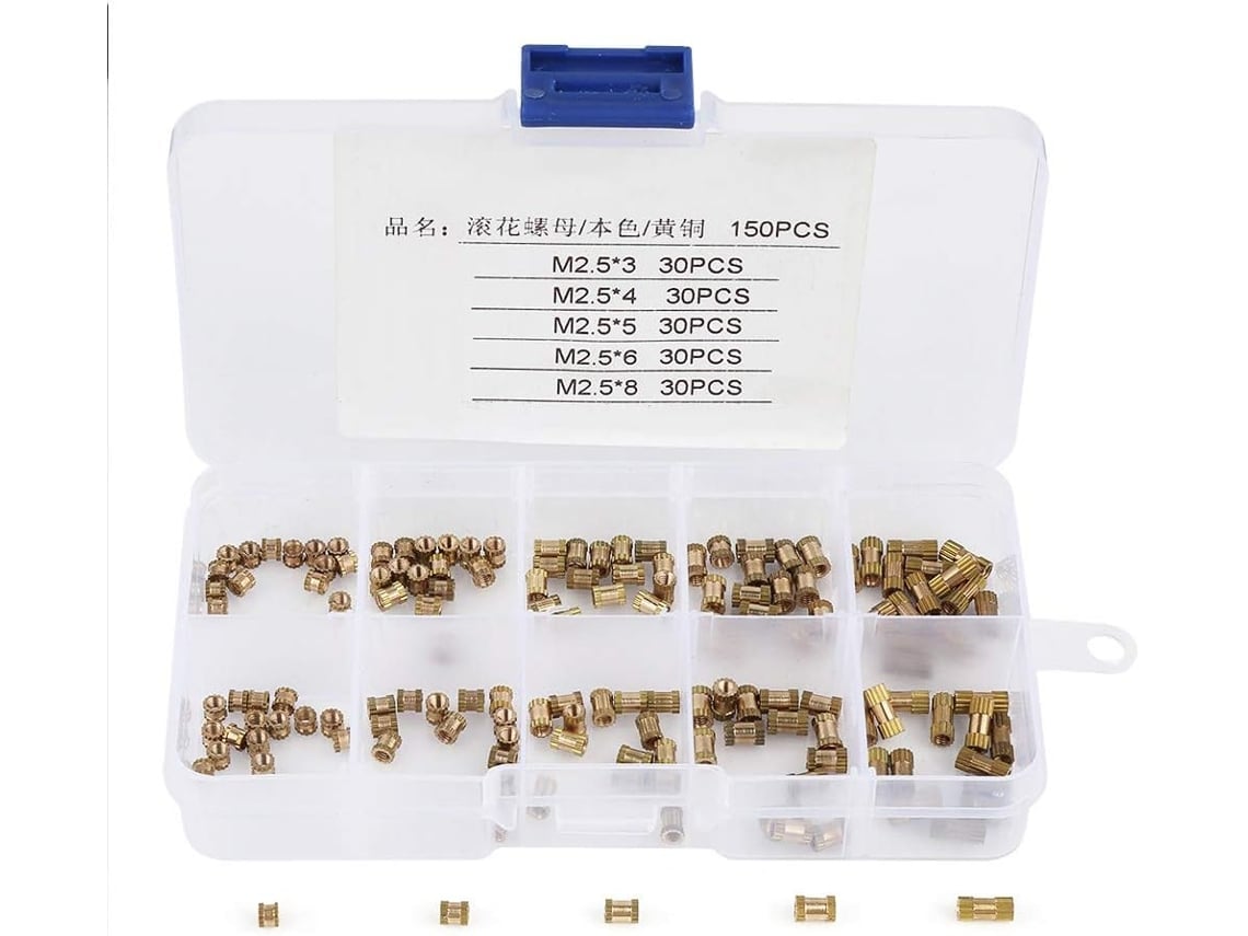 150 Insertos Latão M2.5