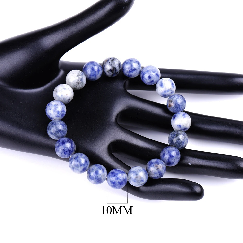 Pulseira de Chakra com Pedras Preciosas Naturais Contas de Cristal para Energia Curativa MDUG (10 Mm X 21 Cm)