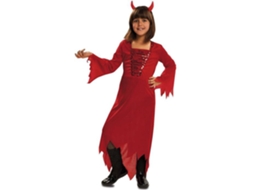 Fantasia - Diaba Vermelha - Vestido De Mangas Longas - Faixa Com Coroas - Halloween