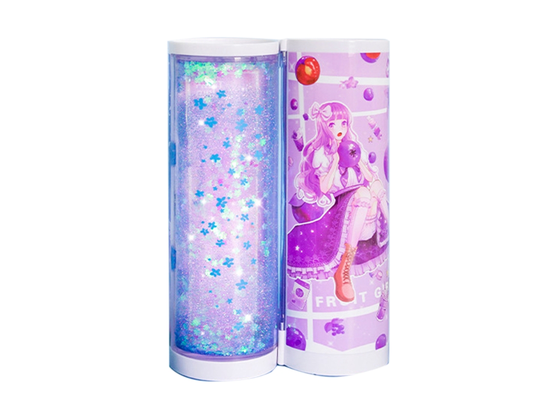 Estuche Vertical de Lápices Estilo Cartoon Con Diseño de Arena Flotante Kawaii para Estuches de Bolígrafos Azulberry Girl