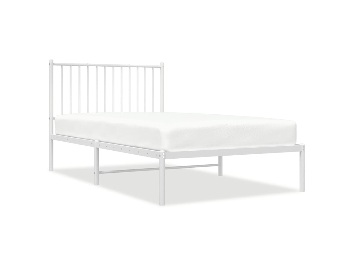 Bed Frame, Bed Frames Vidaxl Branco Aço (100 X 190 Cm)