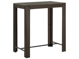 Vidaxl Mesa De Bar Para Jardim 100x60,5x110,5 Cm Vime Pe Castanho