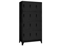 Locker Cabinet, Locker Cabinets Vidaxl Preto Aço (n/a)