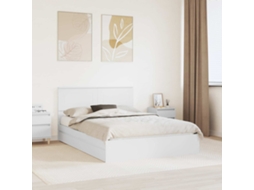 Vidaxl Cama Com Armazenamento Branco 140 X 190 Cm Derivados De Madeira