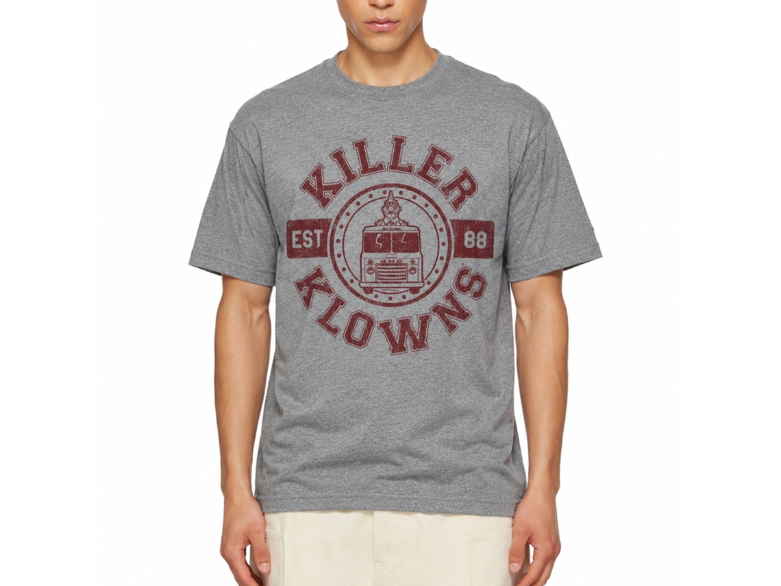 Rockinstone Killer Klowns Klown Kollege Heather Graphite Adult T-shirt Size:xl
