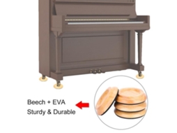 Conjunto de Almofadas de Piano Redondas com 4 Peças de Madeira de Faia Conjunto de Almofadas de Piano para Piano Acessórios