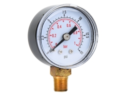Laxiscreed Manómetro Mecânico De Pressão Para Ar, Água E Óleo Com Conexão Inferior 1/8" Bspt