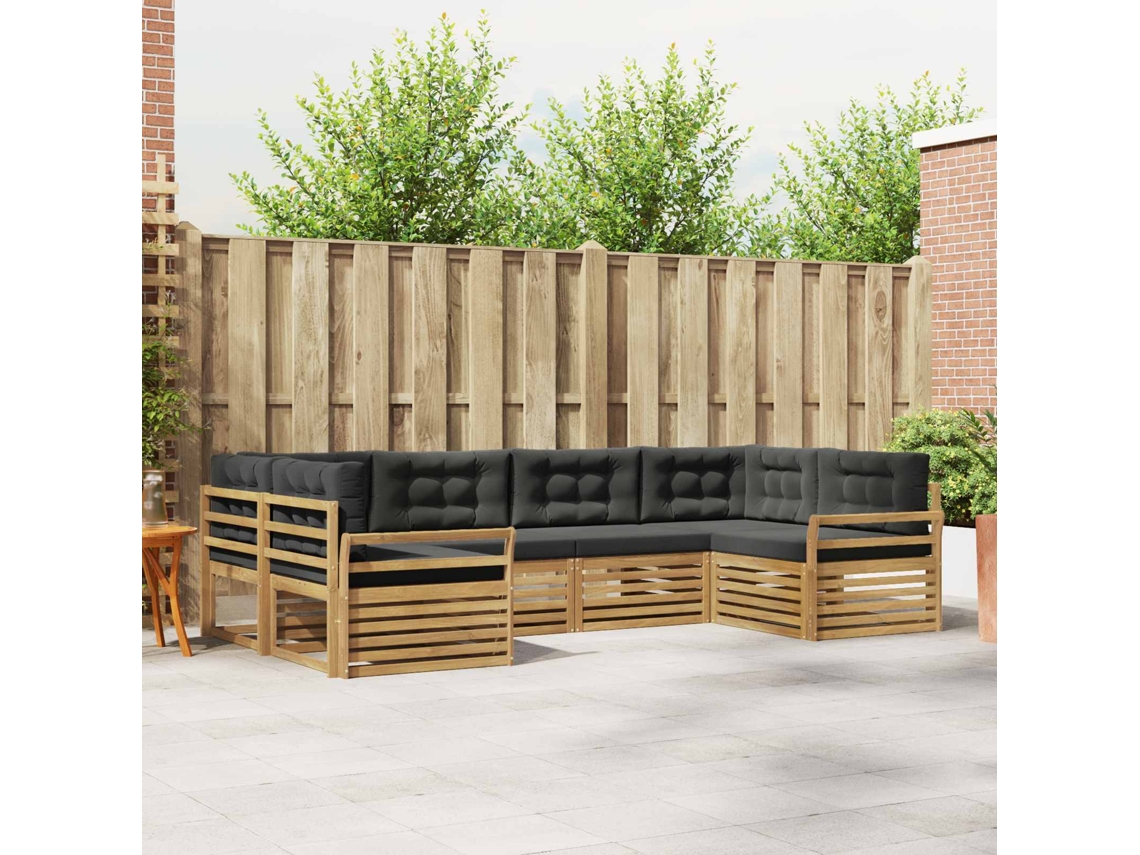 Vidaxl Conjunto De Sofás Para Exterior 6 Unid. Branco E Antracite
