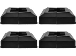 Conjunto De 4 Tampas Quadradas E Elegantes Proteções Plástico Preto Para Postes Cerca, Resistentes Às Intempéries E