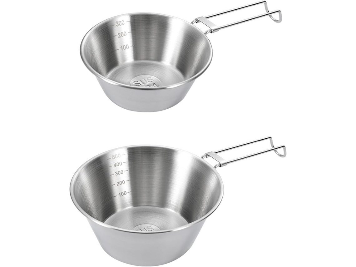 Conjunto 2 Tigelas Aço Inoxidável Para Camping E Piquenique