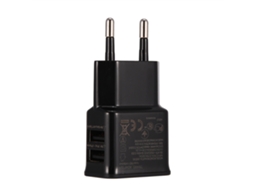 Carregador Rápido para Telefone Móvel Plugue Eu 5v 2a Preto Carregador Portátil para Viagens EOOCOO (carregamento Rápido Dual Usb)