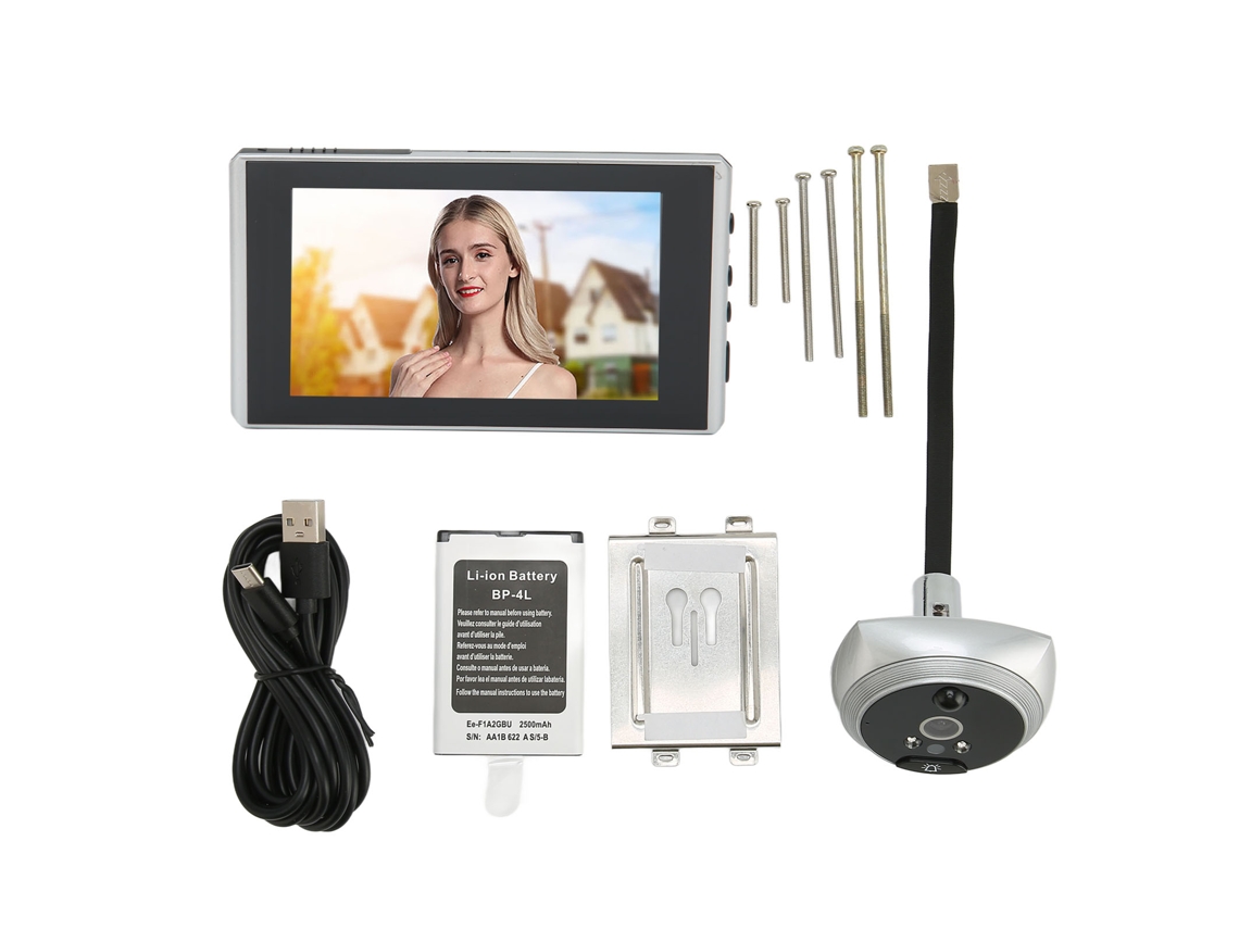 Vizor Digital Porta Visão Noturna Color 1080p 4.5" Prata