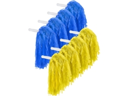 12 Pompons De Torcida Para Esportes Dança Torcida Com Cabo Plástico Pom Pom Para Equipe Esportiva Azul