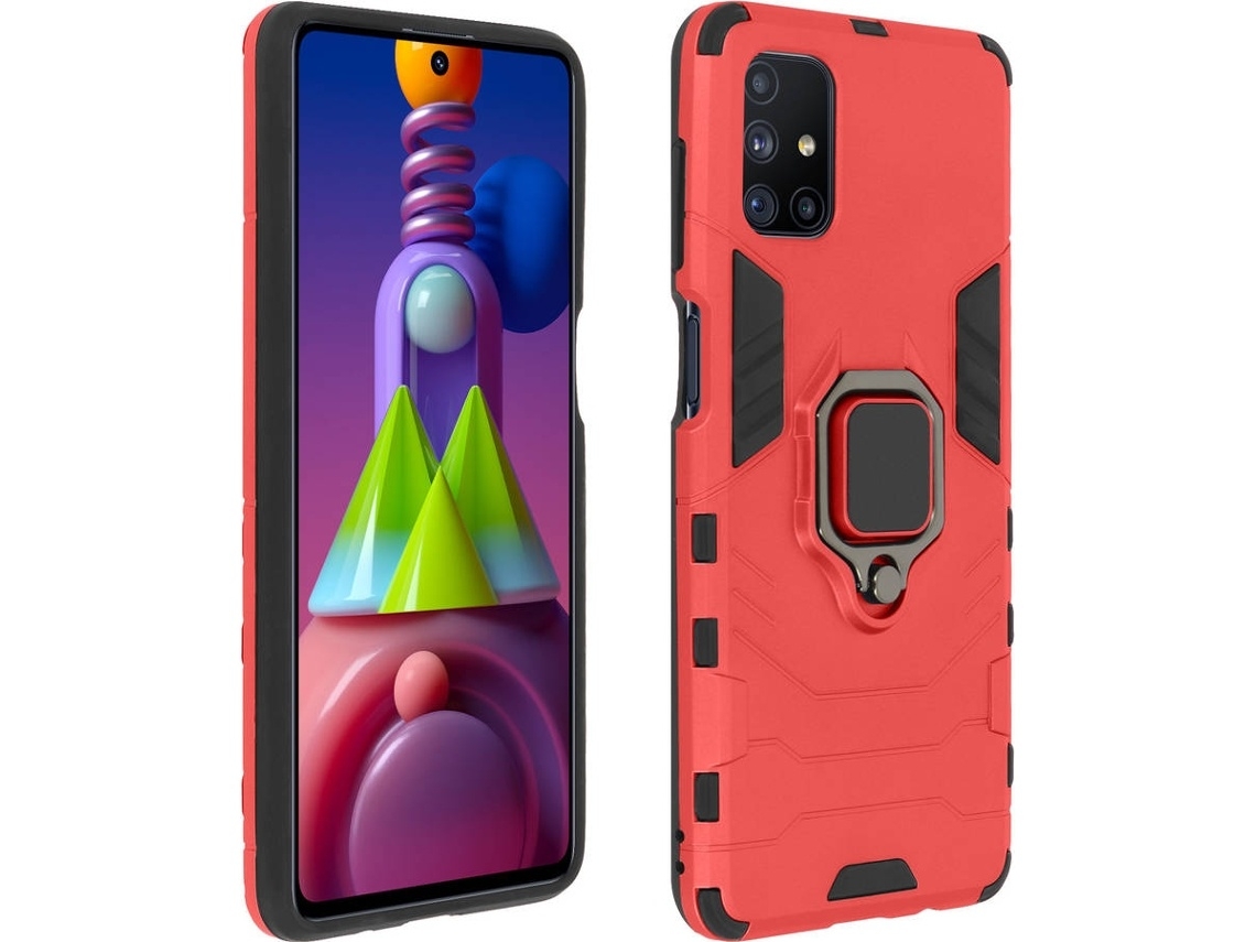 Lurelia Capa Com Anel Para Samsung Galaxy M51 Vermelho