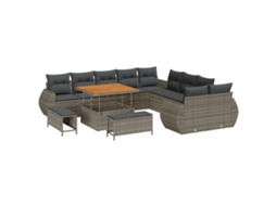 Conjunto 13 Sofá De Jardim Vidaxl Cinzento Vime Pe (100 X 100 X 71 Cm)